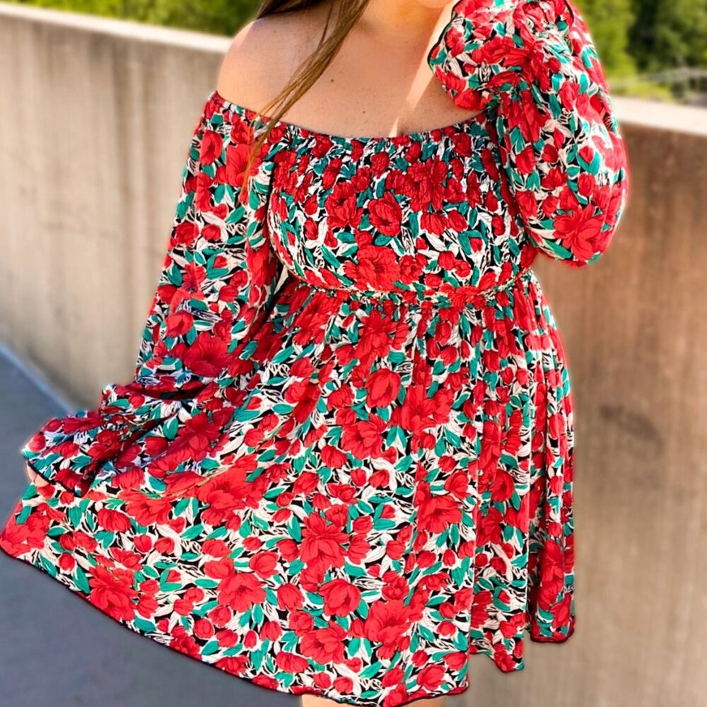 Red Floral Dress